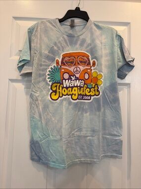 Gildan Light Blue Tie-Dye Wawa Hoagiefest Graphic Tee
